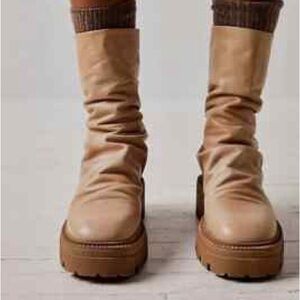 Free People Emma Ruched Block Heel Boot